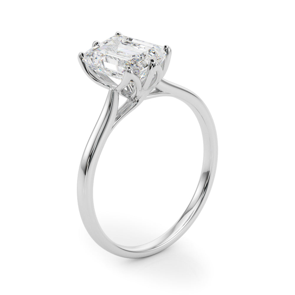 Esme Emerald Lab Grown Diamond Solitaire Engagement Ring IGI Certified-VIRABYANI